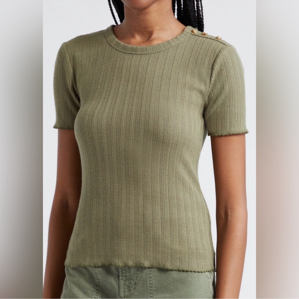 Nwt Veronica Beard Draya And Ribbed Knit Top